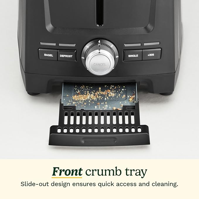 Cuisinart Core Collection 2-Slice Toaster | Extra-Long Slots for Artisan Bread Bagel | High-Lift Quickview™ | Single Slice &amp Defrost Function | +30sec Toast Boost | Removable Crumb Tray Black