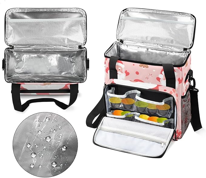 Fantastic Santa Claus Coffee Maker Carrying Bag Dreamy Santa Claus Travel Storage Bag Compatible with K-Mini or K-Mini Plus Single Serve Coffee Brewer Carrying Case with Pockets &amp Shoulder Strap