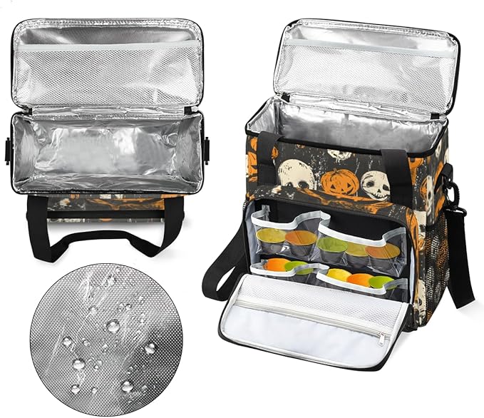 Halloween Pumpkin Coffee Maker Carrying Bag Retro Pumpkin Travel Storage Bag Compatible with K-Mini or K-Mini Plus Single Serve Coffee Brewer Carrying Case with Multiple Pockets &amp Shoulder Strap