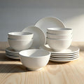 18-Piece White Porcelain Dinnerware Set Service for 6 Thickened Durable Plates &amp Bowls Microwave Dishwasher Oven Safe Lumina Porcelain Kitchen Essentials