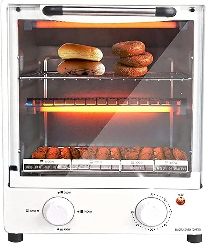 AMNOOL Tabletop Electric Oven Mini Pizza Oven 1000W Convection Oven Minute Timer Can Fry Eggs Automatic Ring Reminder Aesthetic and Practical-1*