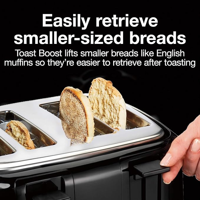 Proctor Silex 4 Slice Toaster with Extra Wide Slots Black (24215PS) &amp Elite Gourmet EKT1001 Electric BPA-Free Glass Kettle Black 1L