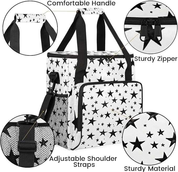 star Coffee Maker Carrying Bag Black Portable Travel Storage Tote Bag Compatible with K-Mini or K-Mini Plus Single Serve Coffee Brewer Carrying Case with Multiple Pockets &amp Shoulder Strap