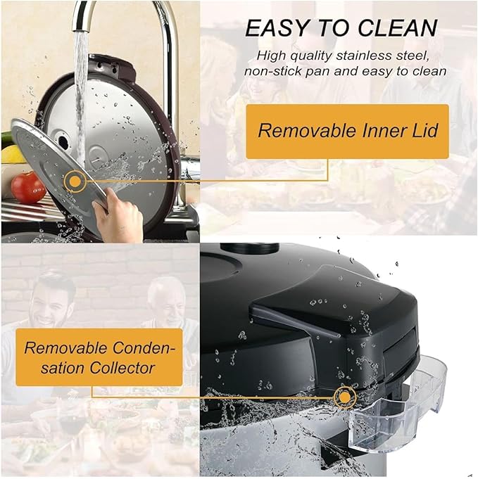 Rice Cooker 65 Cups 13.8QT Electric Food Warmer LED Display Timer 1350W Multi-function Sushi Rice Cooker for Restaurants