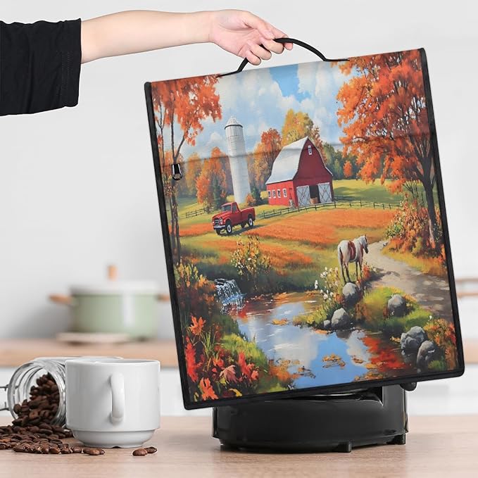 cfpolar Kitchen Aid Mixer Cover Compatible with 6-8 Quarts Fall Pumpkin Truck Horse Farm Stand Mixer Cover Kitchen Aid Mixers Accessories Appliance Organizer Bag Dust Covers with Zipper Pocket