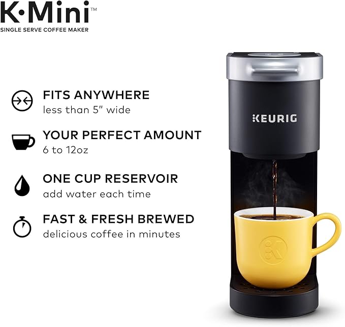 Keurig K-Mini Single-Serve K-Cup Coffee Maker Black and Keurig Standalone Milk Frother Black