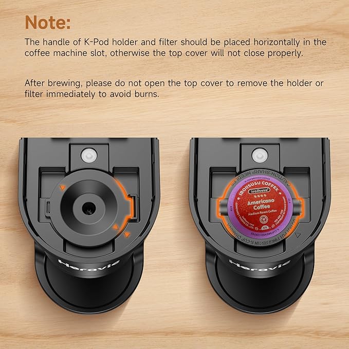 Small Single Serve Coffee Maker Fast Brew One Cup Coffee Machine for K Cup and Grounds 6 to 12 oz. Brew Sizes Capsule Coffee Machine with Descaling Reminder and Viewing Tank Black