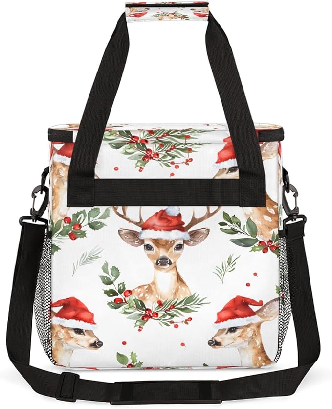 Christmas (716) Coffee Maker Carring Bag Travel Carrying Storage Tote Bag Compatible with Keurig K-Mini or K-Mini Plus Portable Single Serve Coffee Brewer Case with Pockets for K-cup Pods