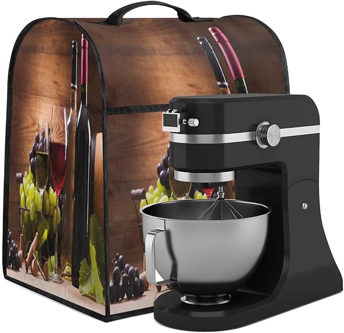 cfpolar Kitchen Aid Mixer Cover Compatible with 6-8 Quarts Grapes Wine Green Leaves Stand Mixer Cover Kitchen Aid Mixers Accessories Appliance Organizer Bag Dust Covers with Zipper Pocket