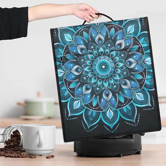 cfpolar Kitchen Aid Mixer Cover Compatible with 6-8 Quarts Ethnic Mandala Blue Floral Stand Mixer Cover Kitchen Aid Mixers Accessories Appliance Organizer Bag Dust Covers with Zipper Pocket