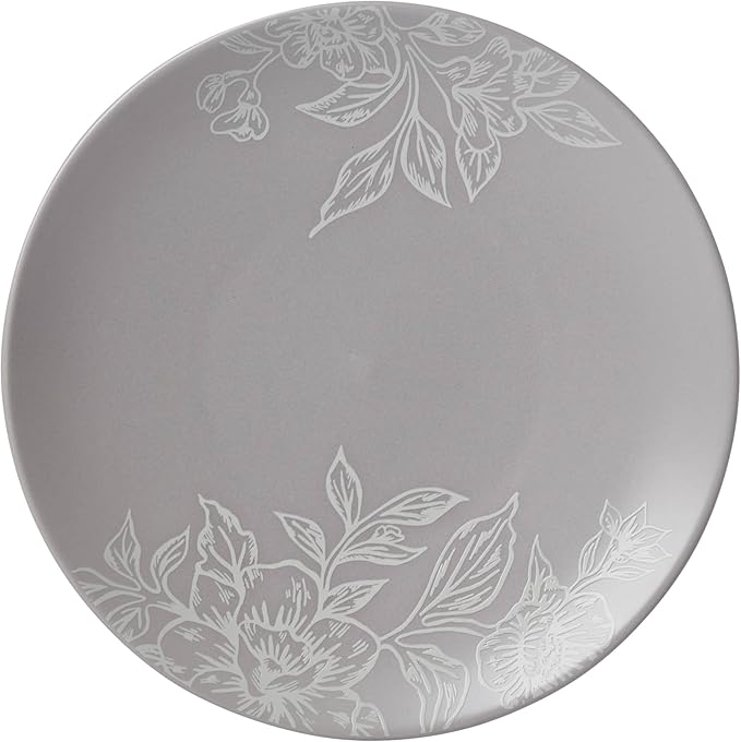 Oneida 897506 Roseto 12-Piece Dinnerware Set Pumice Grey