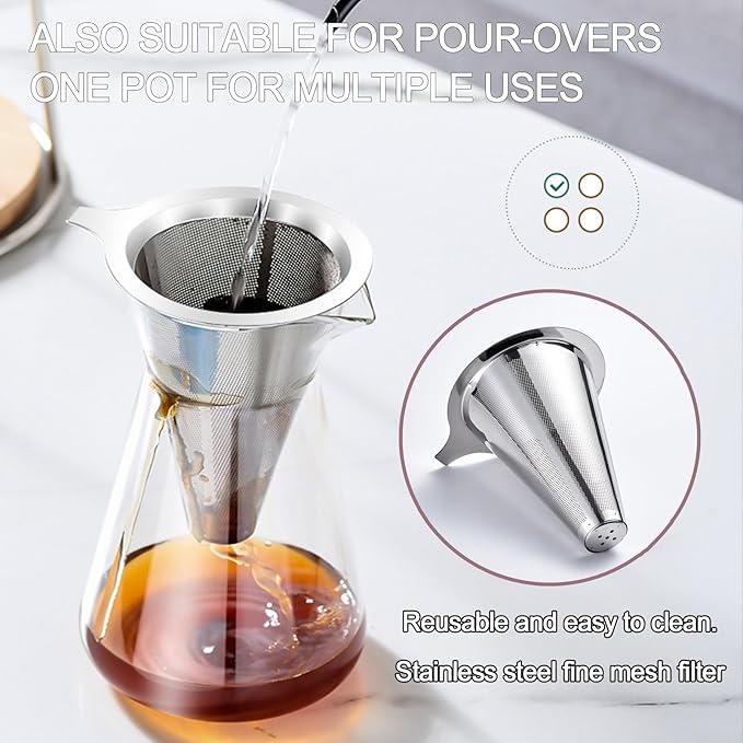Slow Drip Cold Brew Coffee Maker Sealed Extraction Iced Tea Maker 2-4 Cup Capacity Adjustable Drip Speed with Stainless Steel Filter for Home/party