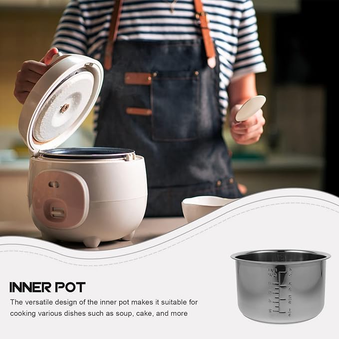 Kitchen Supply Stainless Steel Cookware Stainless Steel Inner Cooking Pot 4L Rice Cooker Liner Pot Electric Pressure Cooker Pot Silver Portable Electric Cooker