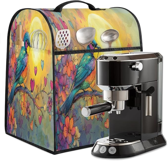 cfpolar Kitchen Aid Mixer Cover Compatible with 6-8 Quarts Vintage Bird Flowers Stand Mixer Cover Kitchen Aid Mixers Accessories Appliance Organizer Bag Dust Covers with Zipper Pocket