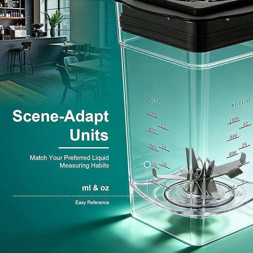 0.48Gal Professional Commercial Blender with Noise Enclosure Performance Professional Countertop B-lender 2600w Versatile Heavy Duty Blender with 5 Time Settings Two Volume Units 23000r/Min