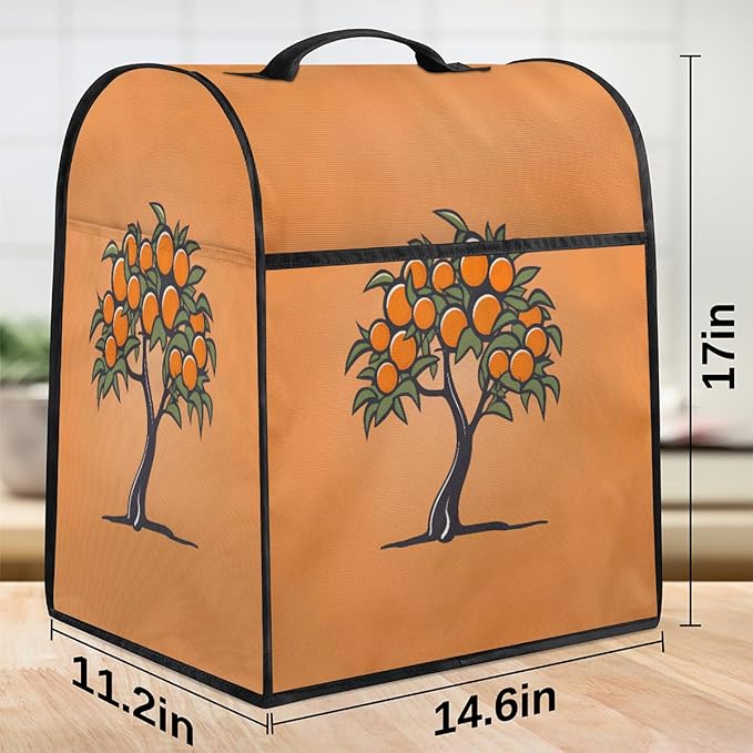 cfpolar Kitchen Aid Mixer Cover Compatible with 6-8 Quarts Tree Fruit Oranges Stand Mixer Cover Kitchen Aid Mixers Accessories Appliance Organizer Bag Dust Covers with Zipper Pocket