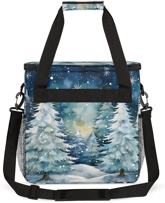 Retro Christmas Tree Coffee Maker Carrying Bag Portable Travel Storage Tote Bag Compatible with K-Mini or K-Mini Plus Single Serve Coffee Brewer Carrying Case with Multiple Pockets &amp Shoulder St