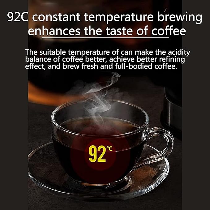 Coffee Machine Fully Automatic Grinding Machine Drip Type Milk Frother 92℃ Constant Temperature LED LCD Suitable For All Ages