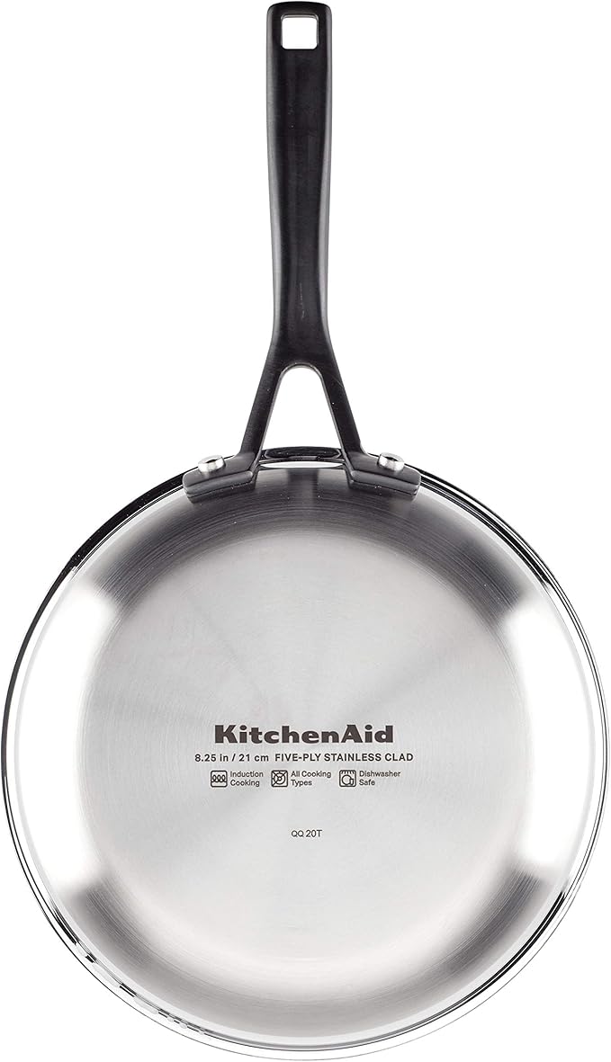 KitchenAid 5-Ply Clad Polished Stainless Steel Nonstick Fry Pan/Skillet 8.25 Inch