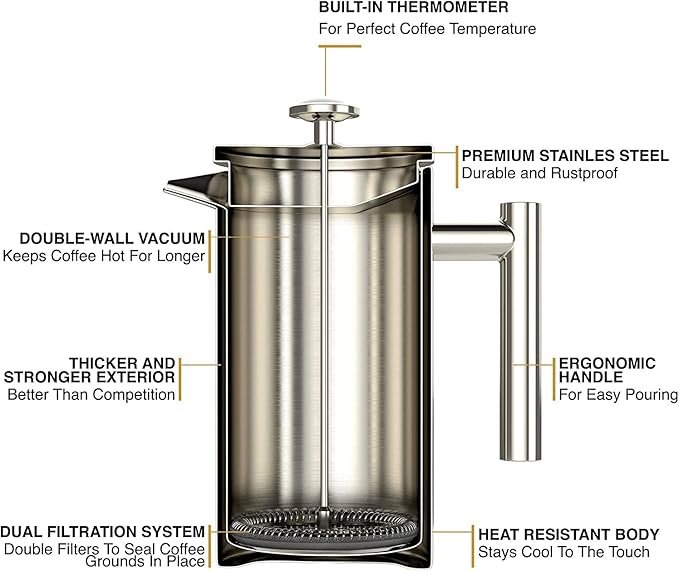 Barista Warrior French Press Coffee Maker &amp Gooseneck Kettle