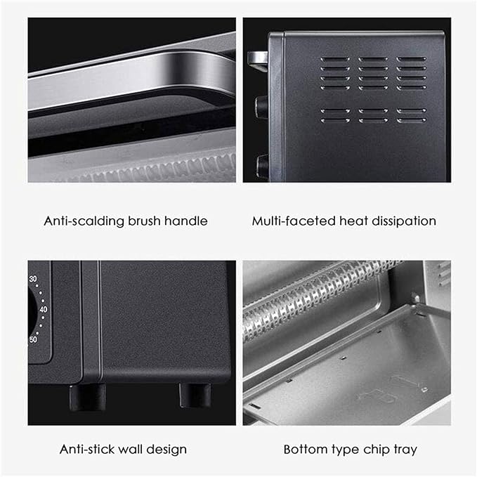 Convection Countertop Toaster Oven bake fry meals desserts grill rack baking pan Digital display non-stick interior Matte Black