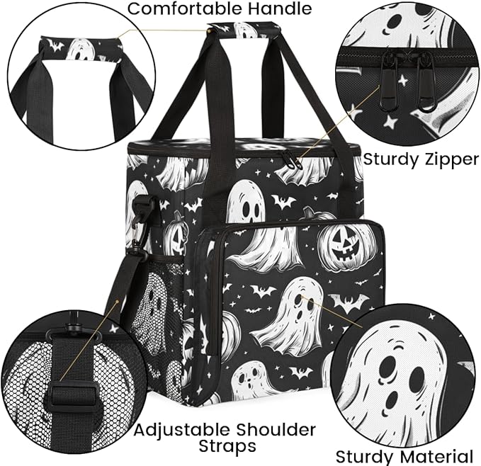 Gothic Pumpkin Coffee Maker Carrying Bag Magical Pumpkin Travel Storage Bag Compatible with K-Mini or K-Mini Plus Single Serve Coffee Brewer Carrying Case with Multiple Pockets &amp Shoulder Strap