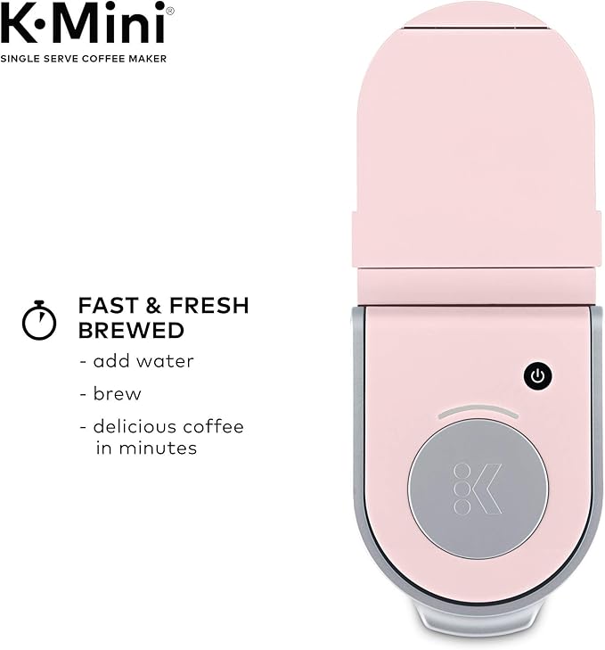 Keurig K-Mini Single Serve K-Cup Pod Coffee Maker 6 to 12oz Brew size with Cord Storage Perfect for Small Spaces Dusty Rose