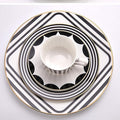 8-piece dinnerware sets dishes set for 2 bone china dinnerware set wedding hotel banquet family gathering Gift for mom Striped black and white