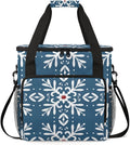 Fantastic Snowflakes Christmas Coffee Maker Carrying Bag Travel Storage Bag Compatible with K-Mini or K-Mini Plus Single Serve Coffee Brewer Carrying Case with Multiple Pockets &amp Shoulder Strap