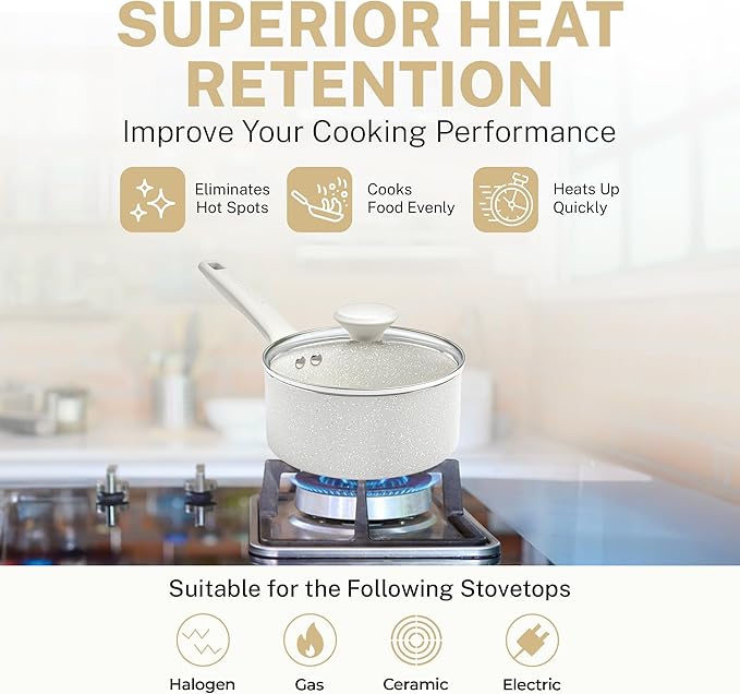Granitestone 20 Pc Pots and Pans Set Non Stick Cookware Set with Steamer Cooking Utensils and Pad Protectors Stay Cool Handles Oven and Dishwasher Safe