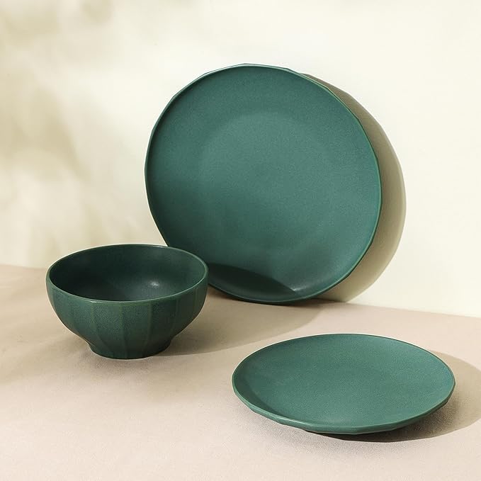 Stone Lain Rio 12-Piece Dinnerware Set Stoneware Green