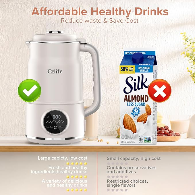 N7 Nut Milk Maker 50oz (1.5L) Automatic Soy Milk Maker Machine for Homemade Oat Milk Nutmilk Juice Milkshake Baby Food Grains Almonds Milk Maker with Delay Start/Keep Warm/Clean
