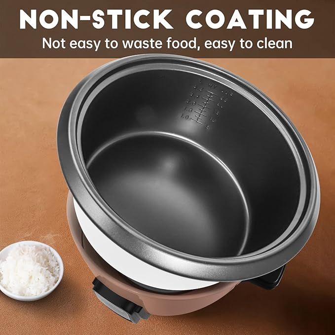 Wantjoin Rice cooker Stainless Rice Cooker &amp Warmer Commercial Rice cooker for party and family(10L capacity for 4.2L rice42CUPS) Brown