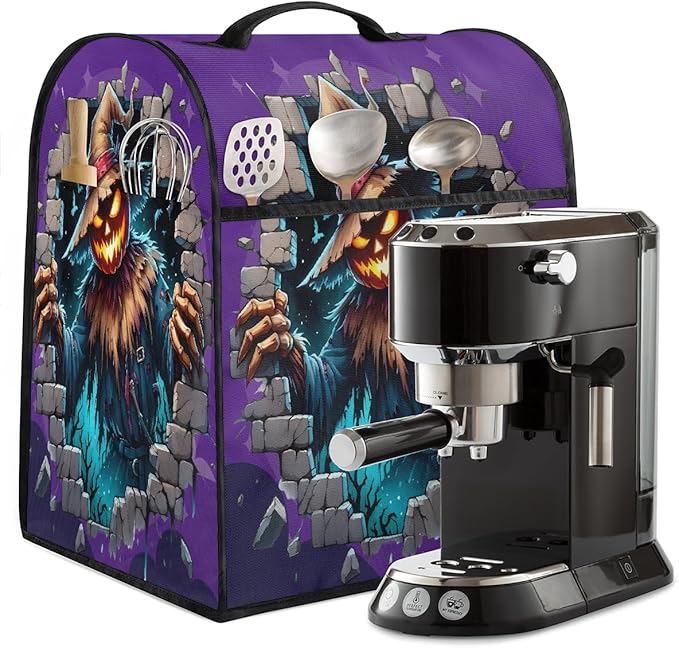 cfpolar Kitchen Aid Mixer Cover Compatible with 6-8 Quarts Halloween Pumpkin Monster Stand Mixer Cover Kitchen Aid Mixers Accessories Appliance Organizer Bag Dust Covers with Zipper Pocket