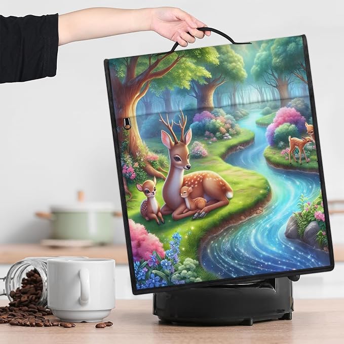 cfpolar Kitchen Aid Mixer Cover Compatible with 6-8 Quarts Animals Deer Trees River Stand Mixer Cover Kitchen Aid Mixers Accessories Appliance Organizer Bag Dust Covers with Zipper Pocket