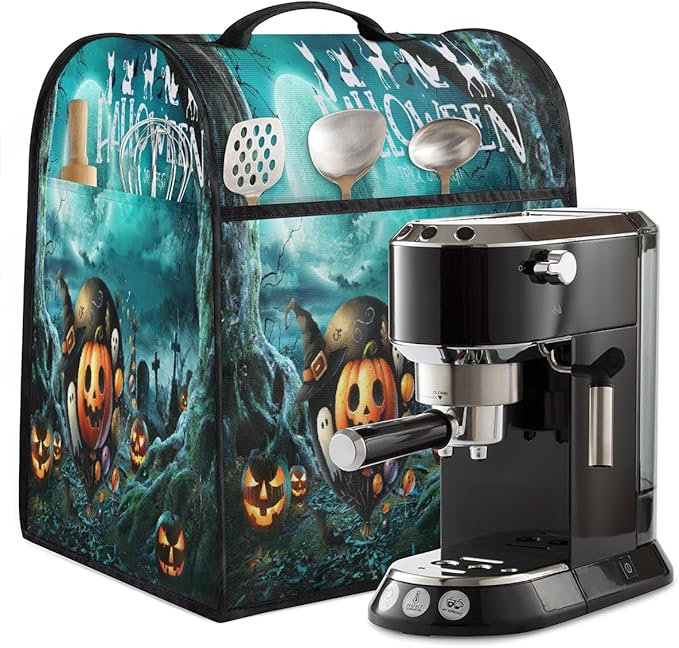 cfpolar Kitchen Aid Mixer Cover Compatible with 6-8 Quarts Halloween Pumpkin Ghosts Green Forest Stand Mixer Cover Kitchen Aid Mixers Accessories Appliance Organizer Bag Dust Covers with Zipper Pocket