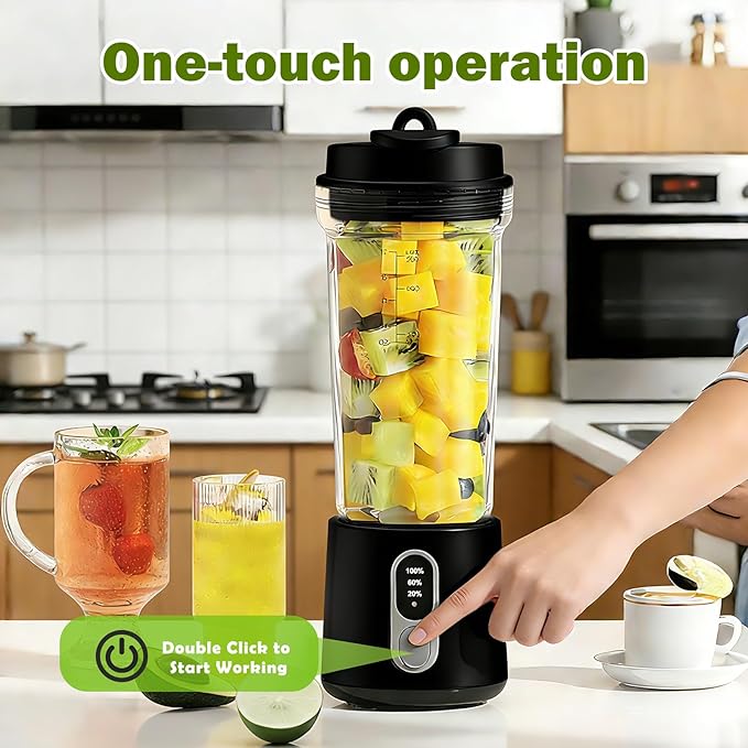 Portable Blender for Smoothies Personal Blender: 500ML Electric Juicer 300 Watt Small Blenders for Shakes and Smoothies Portable juicer for Baby Food Travel Beach Office Sports