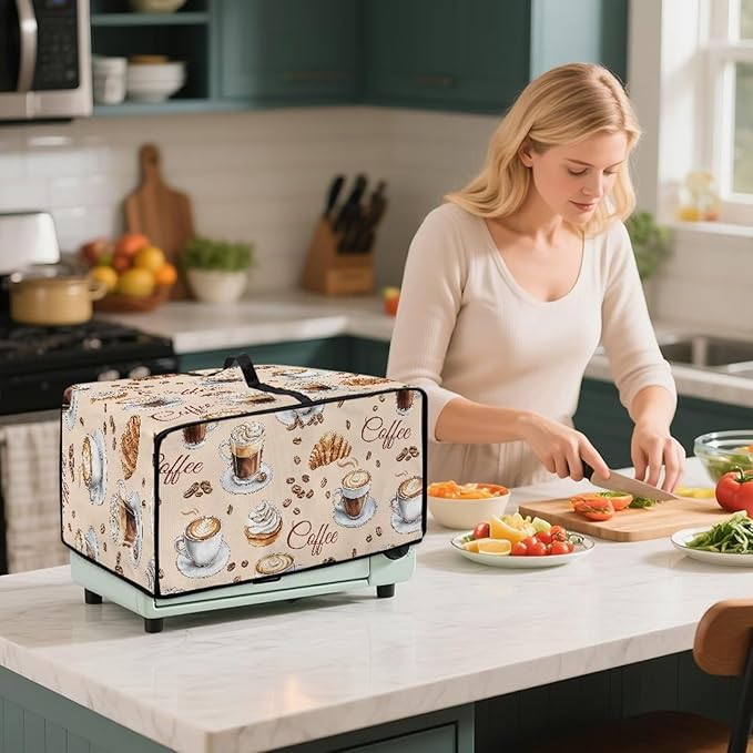 Coffee Cake Toaster Oven Air Fryer Cover Heat-Resistant Waterproof Dust-proof Protective Covers Compatible with Smart Oven Air Fryer Smart Oven for Parties &amp Gatherings
