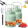 Electric Citrus Juicer 28 Oz with Straw &amp Two Lids High Capacity Rechargeable Wireless Blender Portable Mini Blender for Smoothies Shakes Food Prep &amp Frozen Blending (2Pcs)
