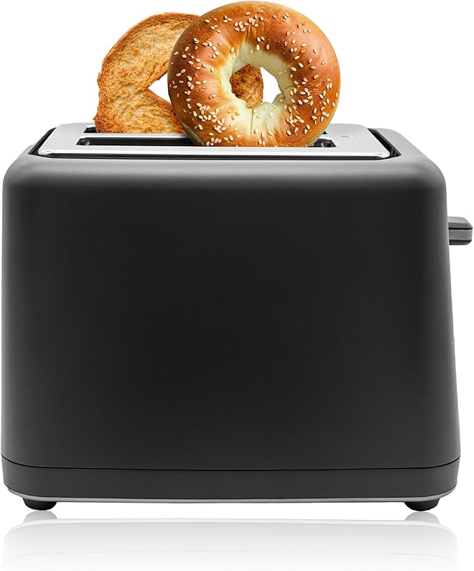 Livwell Matte 2-Slice Smart Touch Toaster with Color Screen Display - Kitchen Gifts - 6 Browning Levels Timer Countdown Adjustable Settings for Bagels Gluten-Free &amp Multigrain Bread (Matte Blac