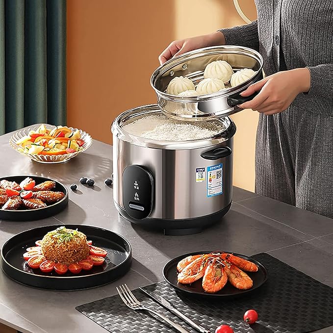 Household Electric Rice Cooker With Steamer 304 Stainless Steel Inner Pot Intelligent Insulation Mak(3L)