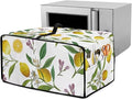Heat-Resistant Toaster Oven Cover Faux Linen Polyester Appliances Dust Cover for Convection Toaster Oven Air Fryer with Top Handle Side Pockets Fruit Lemon