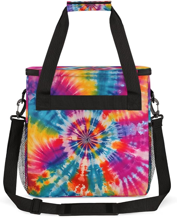 Tie Dyeing Coffee Maker Carrying Bag Light Blue Pink Travel Storage Bag Compatible with K-Mini or K-Mini Plus Single Serve Coffee Brewer Carrying Case with Multiple Pockets &amp Shoulder Strap