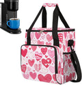 Valentine Pink Red Heart Coffee Maker Carrying Bag Coffee Machine Travel Storage Bag Compatible with K-Mini or K-Mini Plus Portable Single Serve Coffees Brewer Case with Pockets for K-Cup Pods