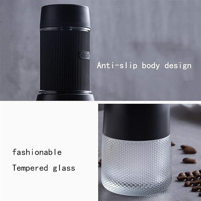 Hand Press Capsule Coffee Machine - Portable Mini Espresso Maker for Home &amp Office Semi Automatic Brewing (Black)