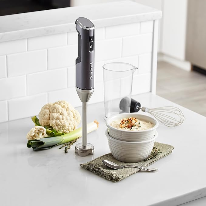 Cuisinart Electric Hand Blender &amp Mixer EvolutionX Cordless Rechargeable Gray/Black RHB-100Dark Grey