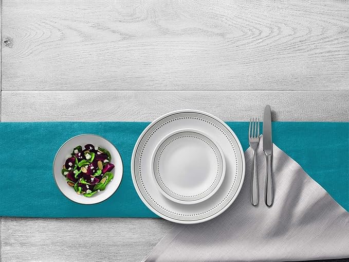 Corelle Vitrelle 18-Piece Service for 6 Dinnerware Set Triple Layer Glass and Chip Resistant Lightweight Round Plates and Bowls Set Mystic Gray