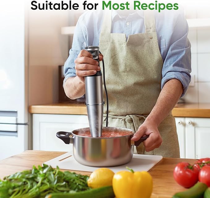 Immersion Blender Handheld 1100W 3 in 1 Corded Stick Hand Blenders for Kitchen with Trigger Speed Control with Whisk Milk Frother Attachemnts Perfect Emulsifier for Soup Smoothie Puree