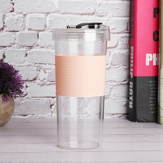 Portable Electric Juicing Cup Rechargeable Juicer with Three Leaf Stainless Steel Blades 2000mAh USB Rechargeable Battery 320ml Food Grade TRITAN Cup for Travel Home Office Use (320ml)