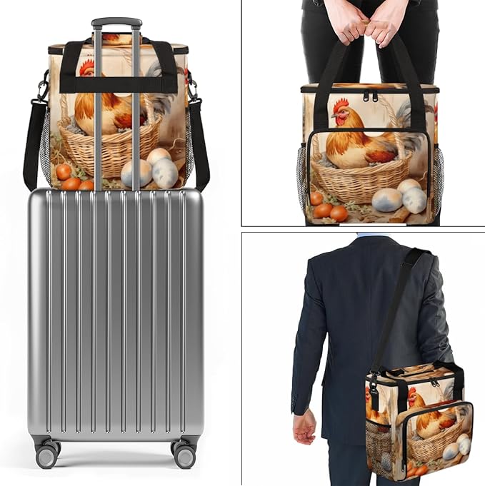 Easter Hen Egg Coffee Maker Carrying Bag Portable Travel Storage Tote Bag Compatible with K-Mini or K-Mini Plus Single Serve Coffee Brewer Carrying Case with Multiple Pockets &amp Shoulder Strap